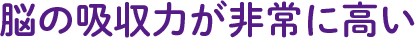脳の吸収力が非常に高い