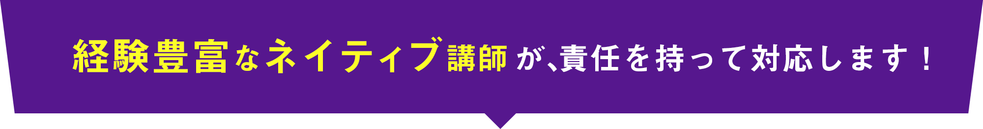 経験豊富なネイティブ講師が、責任を持って対応します！