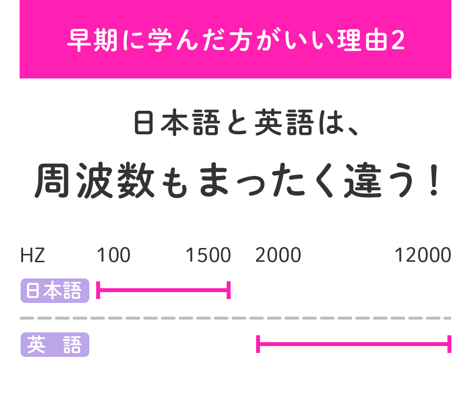 早期に学んだ方がいい理由2、日本語と英語は、周波数もまったく違う！