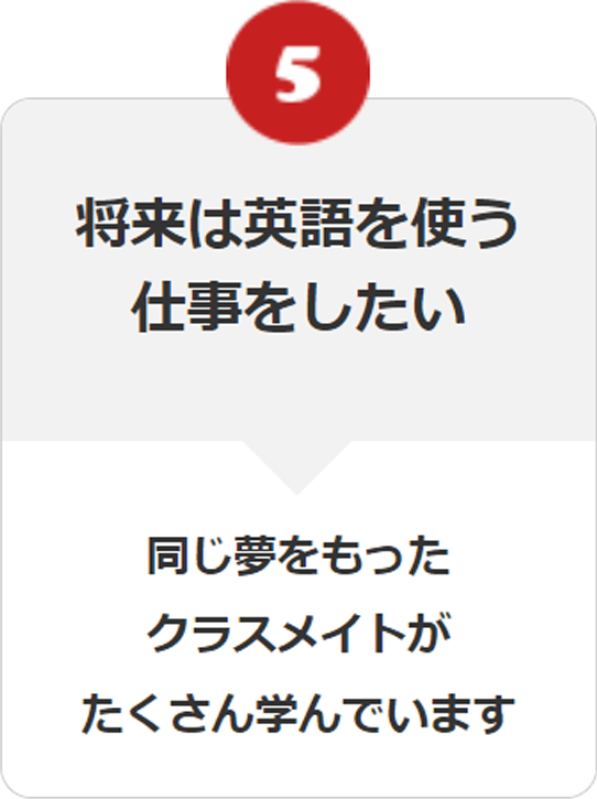 将来は英語を使う仕事がしたい 同じ夢を持ったクラスメイトがたくさん学んでいます